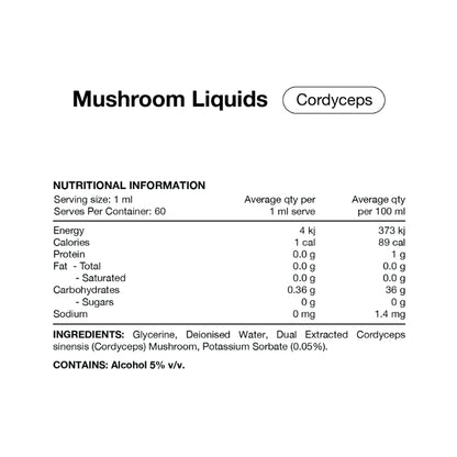 Switch Nutrition Liquid Mushroom Extract Double Strength Cordyceps NIP