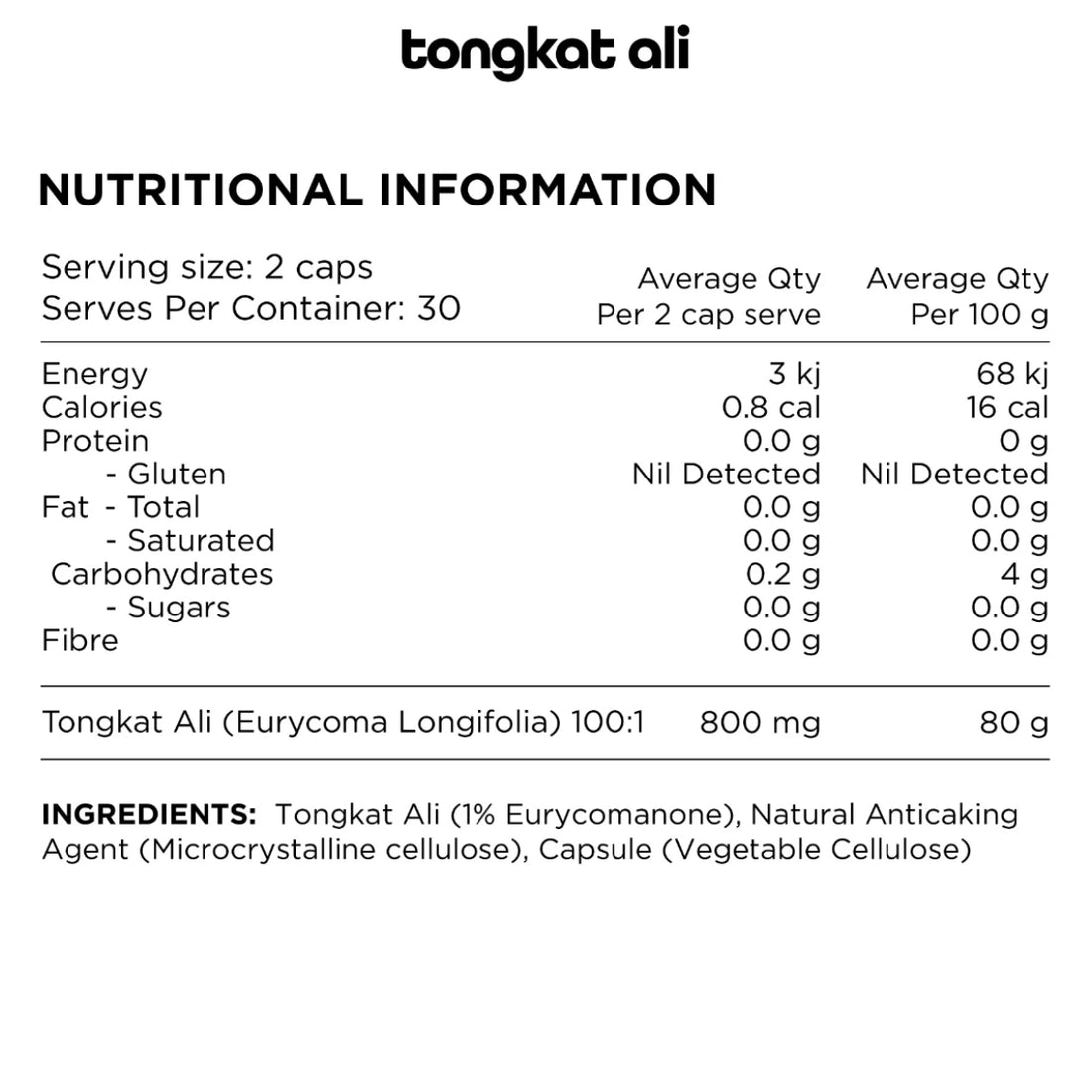 Switch Nutrition Tongkat Eurycoma Longifolia Powder