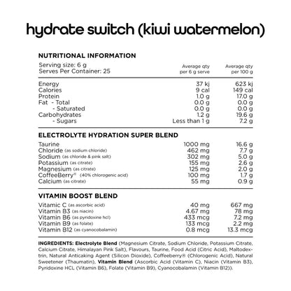 Switch Nutrition Hydrate Switch Sugar Free Sachets
