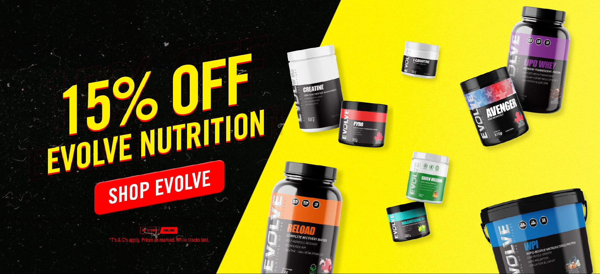 15% OFF Evolve Nutrition