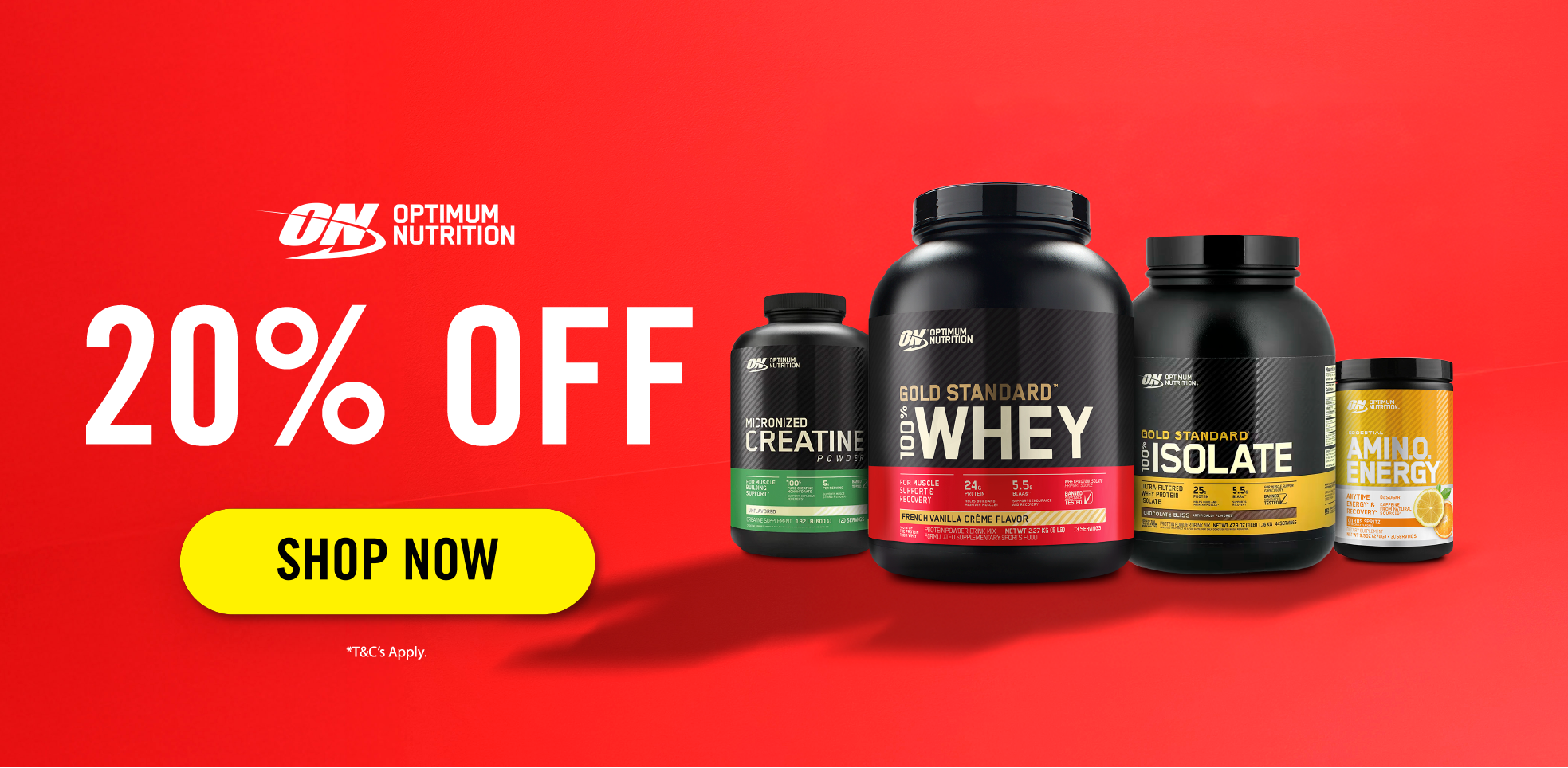20% OFF OPTIMUM NUTRITION