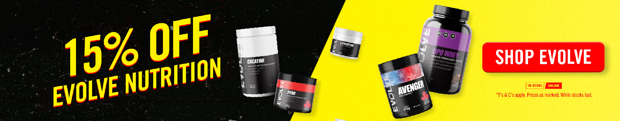 15% OFF Evolve Nutrition