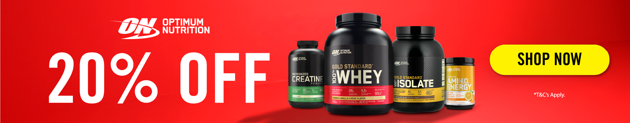 20% OFF OPTIMUM NUTRITION