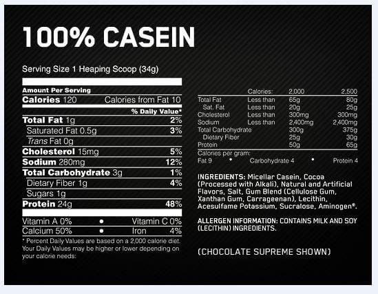 100% Gold Standard Casein